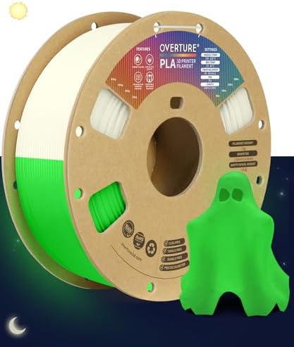 OVERTURE PLA Filament 1.75mm PLA 3D Printer Filament, 1kg Cardboard Spool (2.2lbs), Dimensional Accuracy +/- 0.02mm, Fit Most FDM Printer (Black 1-Pack)