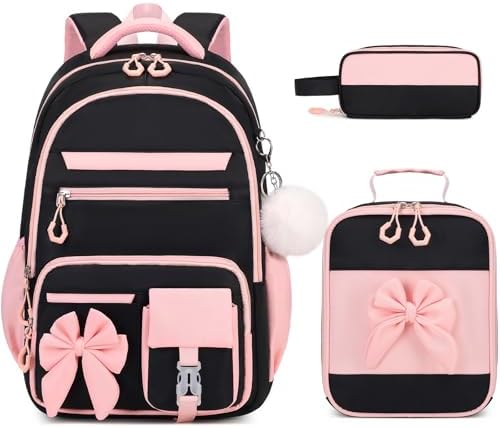 DIGOBAY Backpack for Girls, 3PCS Girls Backpack with Lunch Bag Pencil Case, Kids Backpack for Kindergarten Elementary School