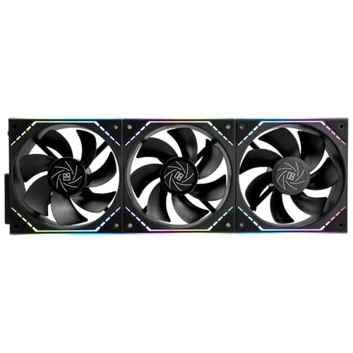 Thermalright TL-M12QR X3 Case Fan, CPU Cooler Comes with ARGB Mirror Light Effect,PC PWM Silent Cooling with 1500RPM Speed,Reverse CPU Cooler Fan (120mm, Black)