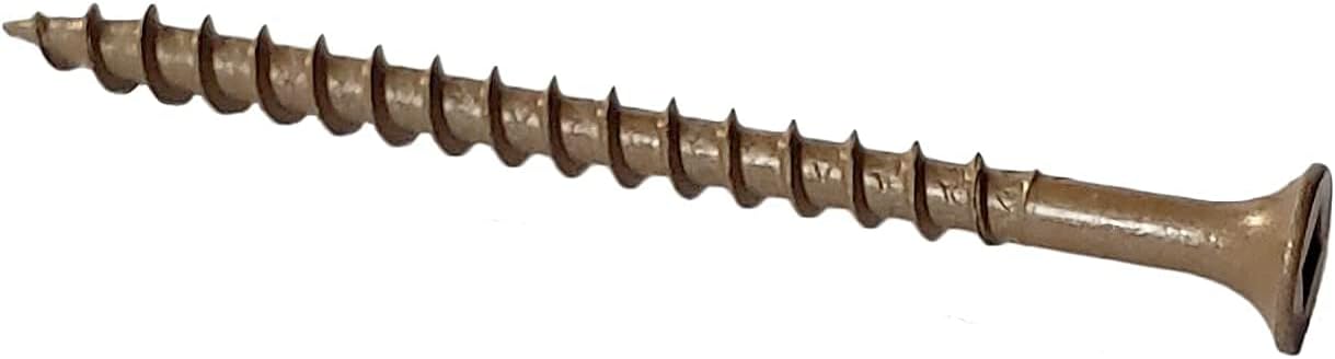 #8 x 3" Deck Screws | Square Drive | Bugle Head | Brown Ruspert | 100pcs Box