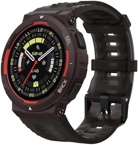 Amazfit Active Edge Smart Watch with Stylish Rugged Sport & Fitness Design, GPS, AI Health Coach for Gym, Outdoor, Workouts & Exercise, 16 Days Battery, 10 ATM Water Resistant, Lava Black