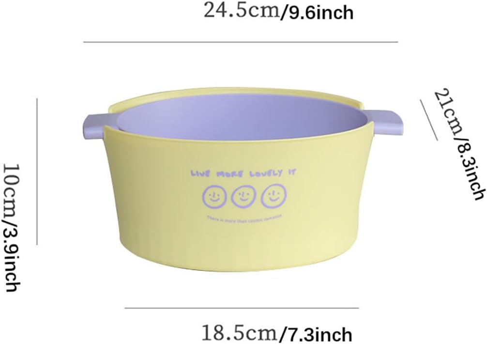 Kitchen Washbas Food Strainer Drain Basket Rotating Drainer Double-Layer Basin Vegetable Fruit Washing Strainer
