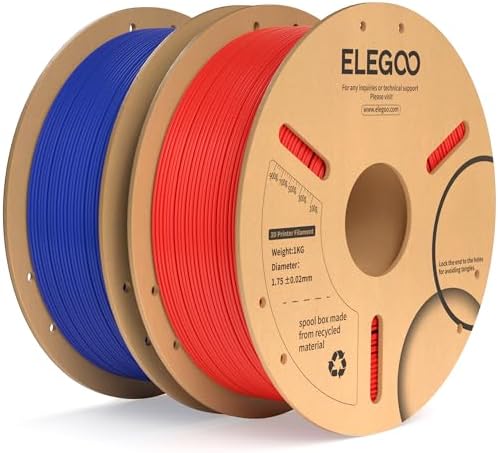 ELEGOO PLA+ Filament 1.75mm Black 4KG, PLA Plus 3D Printer Filament, Dimensional Accuracy +/- 0.02 mm, Tough & High Strength, Fit for Most FDM Printers(1KG/Spool, 2.2 lbs)