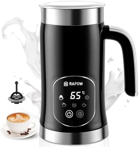 Milk Frother Electric Steamer: 4-in-1 Automatic Magnetic Foamer with Hot Foam Cold Froth for Cappuccino Latte Matcha - 250ml Large Capacity Milk Warmer Chocolate Heater Stainless Steel