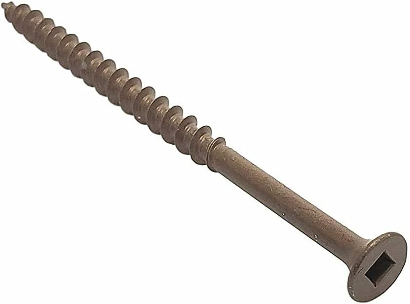 #8 x 3" Deck Screws | Square Drive | Bugle Head | Brown Ruspert | 100pcs Box
