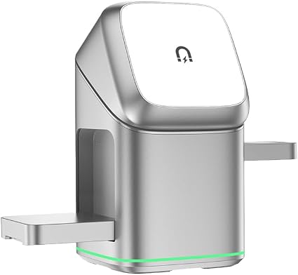 3-in-1 Wireless Charger-Wireless Multi-Device Charging Touch Pop-up Charging, 2025 New Multi-Device Touch Pop-Up Charging Station, Auto Rotation Magnetic Charging Stand (White)