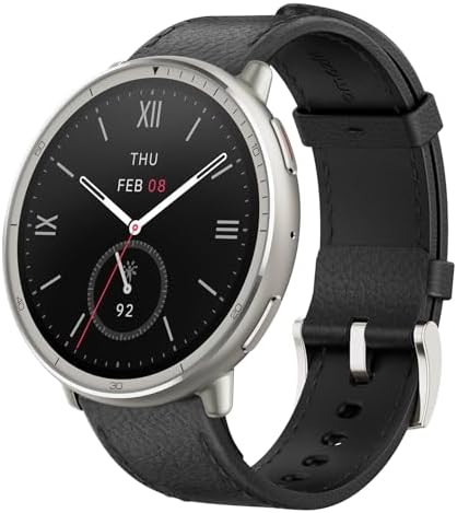 Amazfit Active 2 Smart Watch 1.75" AMOLED Display, Offline Maps with GPS, 10 Day Battery, 160+ Sport Modes, Water Resistant, Heart Rate & Sleep Fitness Tracker for Android & iPhone, Black Leather