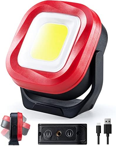 ORHOMELIFE Magnetic Work Light, 42 LEDs 1000 Lumens Rechargeable Portable Magnetic Flashlight Inspection Light for Car Repair, Camping, Emergency & Job Site Lighting (2 PCS)