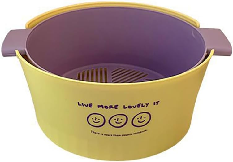 Kitchen Washbas Food Strainer Drain Basket Rotating Drainer Double-Layer Basin Vegetable Fruit Washing Strainer