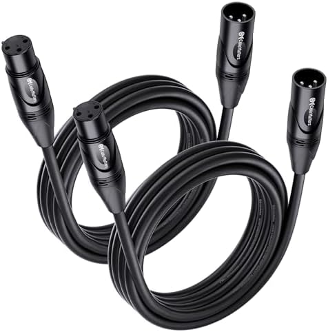 Cable Matters 2-Pack Premium XLR to XLR Cables - 6ft, Male to Female Microphone Cable, Oxygen-Free Copper (OFC) Mic Cord, Black