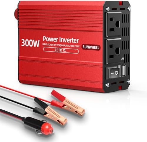SUNWHEEL 4000W Pure Sine Wave Inverter, 12V DC to 110V/120V AC Power Inverter for RV、Microwave、Off Grid、Truck、Refrigerator、Air Conditioner with 4 AC outlets and LCD Display