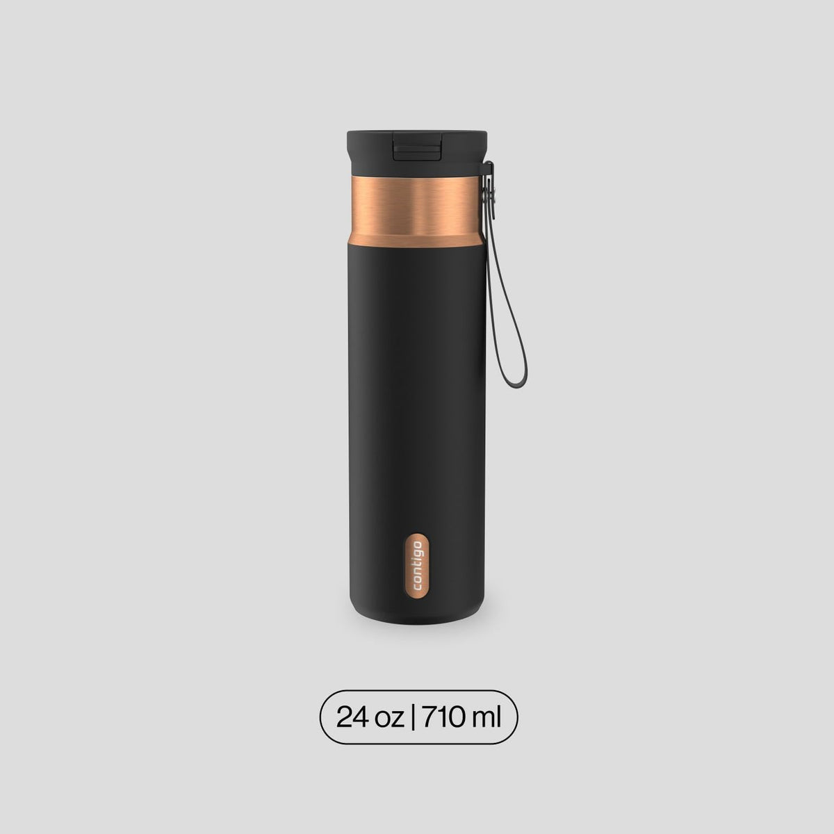 Contigo SnapSeal 24 oz Water Bottle w/Carry Strap & Reusable Straw | Vacuum-Insulated Stainless Steel for Hot & Cold Drinks | Spill-Proof Lid | BPA & Lead-Free | Dishwasher Safe