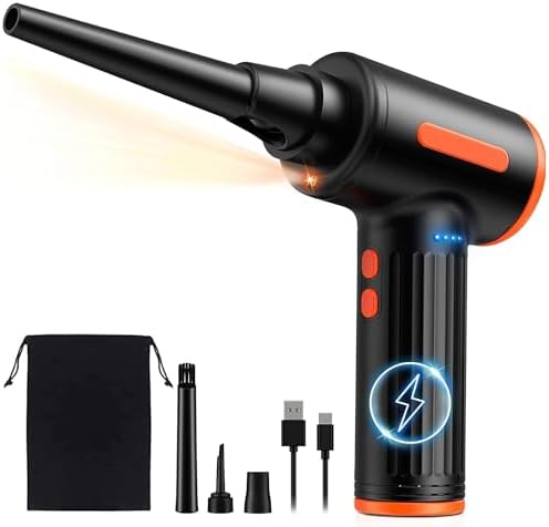 Compressed Air Duster, 130000RPM Electric Air Duster Replaces Compressed Air Cans, 3 Speed, Cordless Air Blower for Cleaning Camera Computer Household Pet Hair