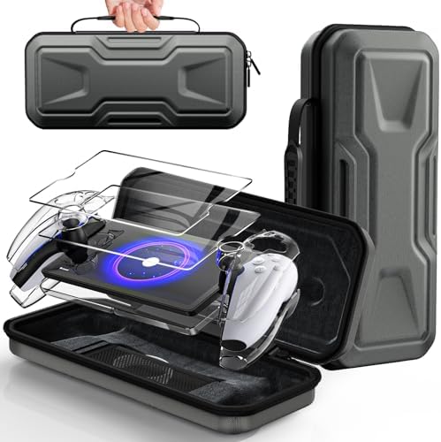 FYOUNG Carrying Case Accessories for PlayStation Portal, Full Protection Bundle with Tempered Glass Screen Protector, Protective Cover, Hard Shell Portable Travel Bag for PS5 Portal Remote Player