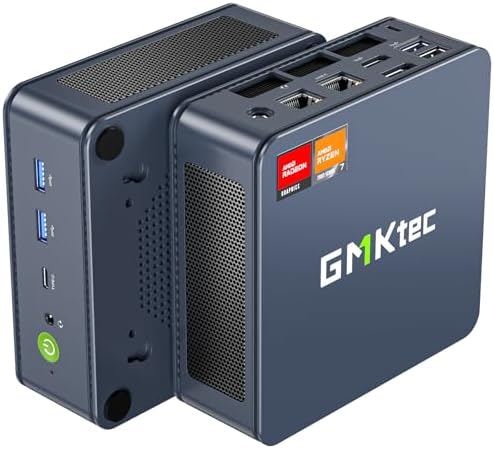 GMKtec Mini PC Gaming, K6 AMD Ryzen 7 7840HS Dual NIC LAN 2.5Gbps Desktop Computer, 32GB DDR5 (16GB*2) 1TB PCIe4.0 SSD, USB4.0, HDMI, DP, USB-C, WiFi 6E, BT 5.2