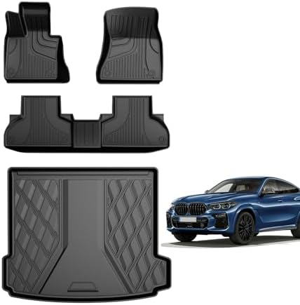 AOMSAZTO Floor Mats & Trunk Mat for 2024 2025 Chevy Equinox EV (Non Fuel),TPE All Weather Protection 2 Rows Car Floor Liners with Cargo Liner for Chevrolet Equinox EV (Non Fuel)