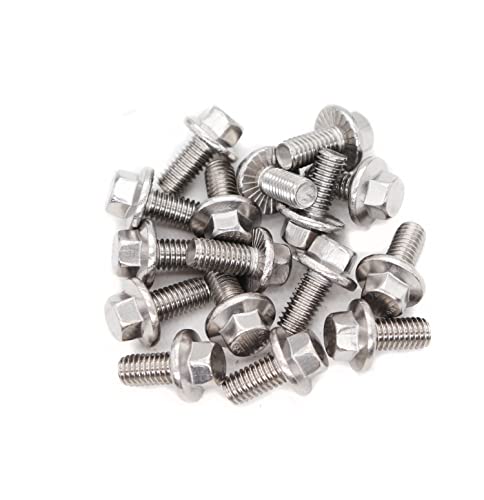 binifiMux 4pcs M10-1.25 x 70mm Serrated Flanged Hex Bolts Flange Hexagon Screws, Stainless Steel 18-8 (304), Plain Finish, DIN 6921