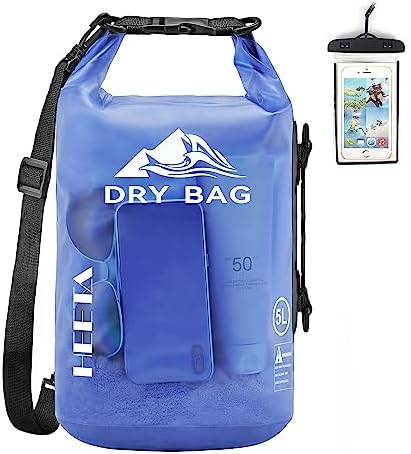 HEETA Dry Bag Waterproof for Women Men, 5L/10L/20L/30L/40L Roll Top Lightweight Dry Storage Bag Backpack with Phone Case for Travel Swimming Boating Kayaking Paddle Board Camping Beach Accessories