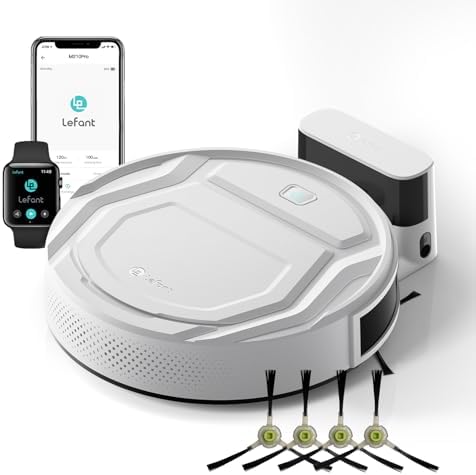 Lefant Robot Vacuum Cleaner, 6 Cleaning Modes, Wi-Fi Connected, SmartSense Technology, Multi-Surface Cleaning, Self-Charging Robotic Vacuum, Alexa, Ideal for Pet Hair and Hard Floor(M210 Pro)