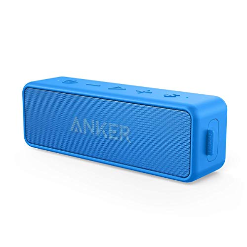 Anker SoundCore 2 Portable Bluetooth Speaker with Better Bass, 24-Hour Playtime, 66ft Bluetooth Range, IPX7 Water Resistance & Built-in Mic, Dual-Driver Wireless Speaker (Red)