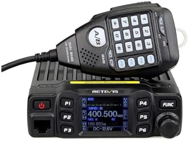 Retevis RT95 Mobile Ham Radio, Dual Band Two Way Radio Long Range, 200 Channels, 180 Rotatable LCD Display, Chirp, VOX, Mini Mobile Transceiver for Cars, Vehicle Driving