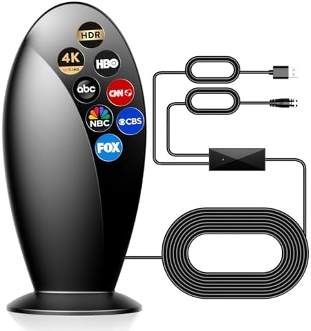 2025 Newest 1200+Miles Long Range Digital HDTV Antenna Indoor for Smart TV Local Channels, Support 1080p 2K 4K All TVs with 18Ft HD Cable-2