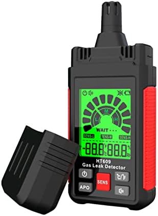 Gas Leak Detector, Portable Combustible Gas Detector, Gas Sniffer for Flammable Natural Gas Acetone Propane Benzene Ethanol Gasoline Methane LPG in RV or Home, 9999 PPM 20% LEL with LCD Color Display