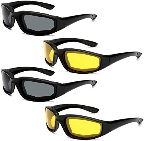 Peciees 4PCS Motorcycle Riding Glasses Bicycle Sunglasses Goggles for Outdoors