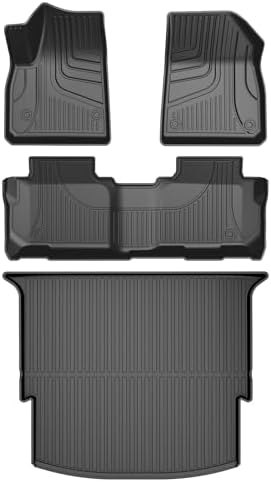 AOMSAZTO Floor Mats & Trunk Mat for 2024 2025 Chevy Equinox EV (Non Fuel),TPE All Weather Protection 2 Rows Car Floor Liners with Cargo Liner for Chevrolet Equinox EV (Non Fuel)