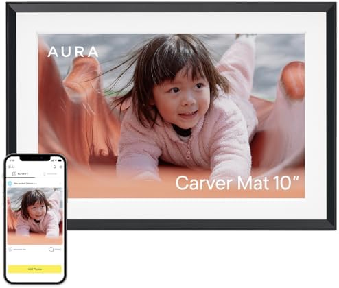 Aura Aspen 12" Digital Photo Frame - Black with Paper Mat