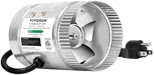 VIVOSUN 6 Inch Inline Duct Fan 240 CFM, HVAC Exhaust Ventilation Fan with Low Noise for Basements, Bathrooms, Kitchens and Attics, Silver