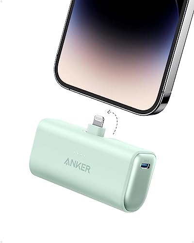 Anker Portable Charger with Built-in Lightning Connector, 5,000mAh MFi Certified 12W Portable Charger, Compatible with iPhone 14/14 Pro / 14 Plus / 14 Pro Max, iPhone 13 and 12 Series