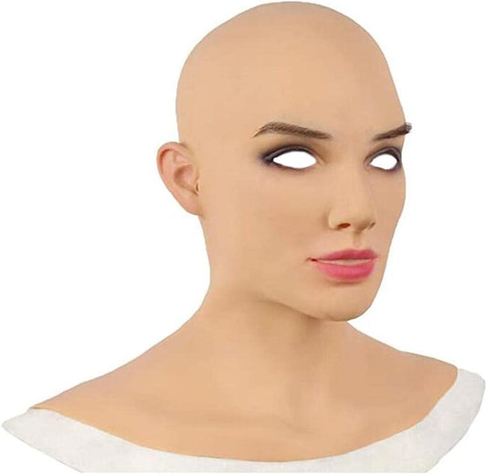 Freshwater Female Full Head Human Latex Mask , Women Mask Halloween Costume Cosplay Party Fancy Dress