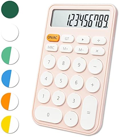 VEWINGL Mechanical Switch Calculator, 12 Digit Large LCD Display and Buttons, Great for Everyday Life and Basic Office Work, with Battery