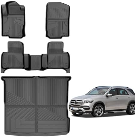 AOMSAZTO Floor Mats & Trunk Mat for 2024 2025 Chevy Equinox EV (Non Fuel),TPE All Weather Protection 2 Rows Car Floor Liners with Cargo Liner for Chevrolet Equinox EV (Non Fuel)