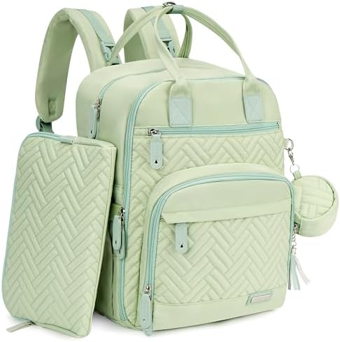 Diaper Bag Backpack, iniuniu Large Baby Bags with Diaper Pouch, Washable Changing Pad, Pacifier Case and Stroller Straps