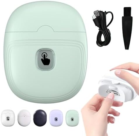 Electric Automatic Nail Clipper, 2025 New Electric Automatic Nail Clippers Trimmer with Led Light, USB Rechargeable Fingernail Clippers Fingernail Manicure Set for Seniors Baby Kids Adults (White)