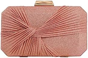 CORIOS Pleated Evening Bag Sparkly Sequin Clutch Bag for Women Sparkly Handbag Bridal Wedding Purse Elegant Crossbody Bag