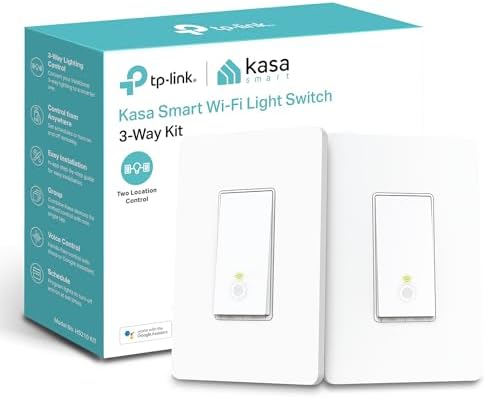 Kasa Smart 3-Way Light Switch Kit by TP-Link (HS210 KIT) - Neutral Wire and 2.4GHz Wi-Fi Connection Required, Works with Alexa and Google Home, No Hub Required, UL Certified, White,2 Count (Pack of 1)