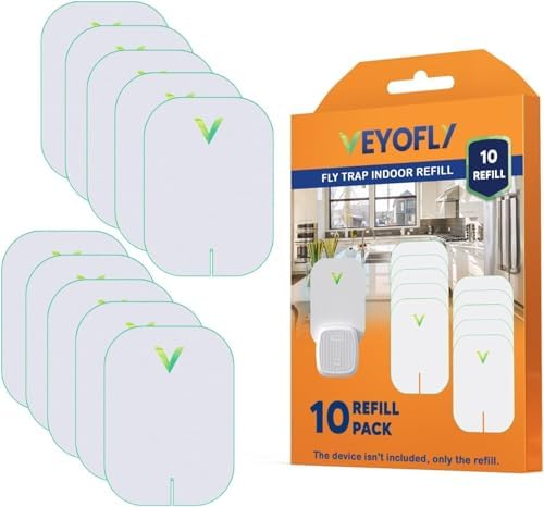 Trap Indoor, Fruit Fly Traps for Indoors, Fly Catcher Indoors, Fly Trap, Plug in Catch for Fruit Flies, Moths, Gnats, Mosquito Trap (Pack of 5 Refills)