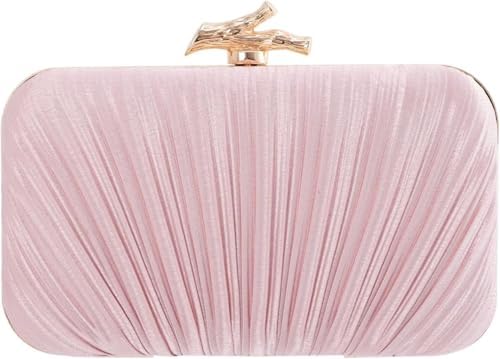 Clutch Purses for Women Evening Bag Pleated Clutch Bag with Chain Party Purses Handbag for Cocktail/Prom/Party/Wedding/Formal