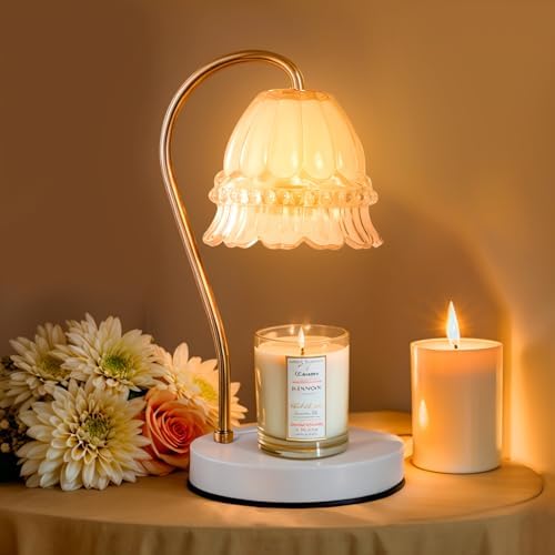 GEEZO Fragrance Candle Warmer Lamp,Electric Candle Warmer with Timer & Dimmer, Mom Christmas Birthday Gifts for Women, House Warming Gifts New Home Bedroom Decor