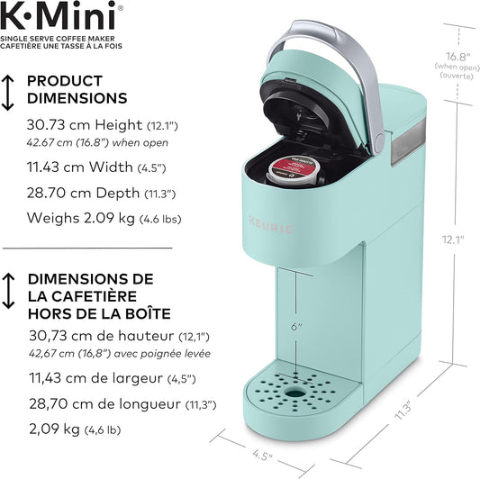 Keurig K-Mini Single Serve K-Cup Pod Coffee Maker, Featuring An Ultra-sleek Design, Oasis - PuriLite