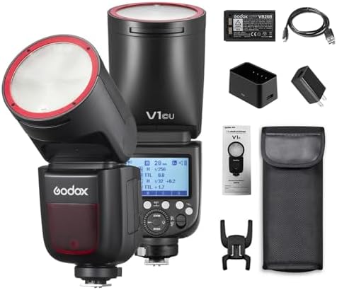 GODOX V1Pro-C 2.4G Wireless Camera Flash Speedlite with Detachable Sub Flash 1/8000s HSS 1.3s Recycle Time M/TTL Flash Mode 10 Levels Brightness Type-c Powered Compatible with Canon EOS Cameras