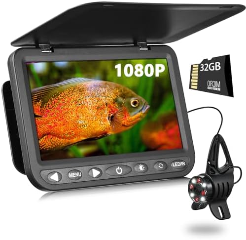 FishPRO Upgrade (HD1080P) Underwater Fishing Camera 7''IPS, Ice Fishing Camera Underwater w/ 10,000mAh(Ease to Use), MOQCQGR Portable Fish Finder for Lake Ice Fish, USB-C, 25m/82ft