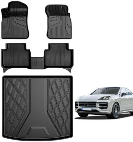 AOMSAZTO Floor Mats & Trunk Mat for 2024 2025 Chevy Equinox EV (Non Fuel),TPE All Weather Protection 2 Rows Car Floor Liners with Cargo Liner for Chevrolet Equinox EV (Non Fuel)