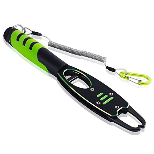 Night Cat Fish Lip Gripper with Scale 2 in 1 Aluminum Alloy Fish Lip Grabber Professional Fishing Lip Gripper Tool Kit for Men - PuriLite