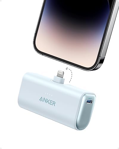 Anker Portable Charger with Built-in Lightning Connector, 5,000mAh MFi Certified 12W Portable Charger, Compatible with iPhone 14/14 Pro / 14 Plus / 14 Pro Max, iPhone 13 and 12 Series
