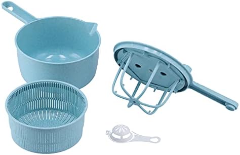 Salad Spinner,Lettuce Spinner Vegetable Washer Dryer Drainer Strainer with Bowl Colander,Vegetable Drainer Manual Salad Dehydrator Vegetable Washing Basket(Pink)