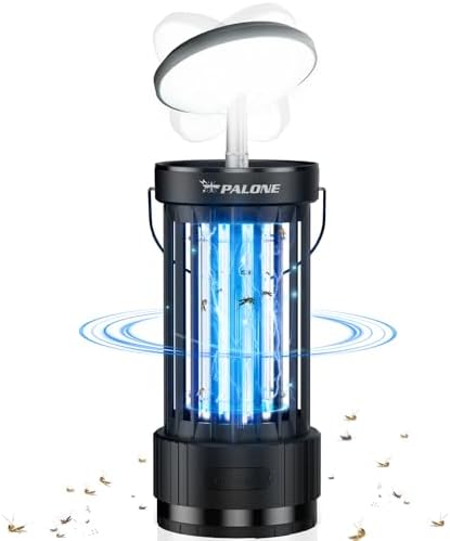 PALONE Bug Zapper, 4000mAh Electric Bug Zapper with LED Light, Retractable Fly Zapper with 3 Levels of Lighting Intensity Used for Indoor Outdoor